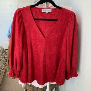 Tuckernuck Scarlet V-Neck Blouse